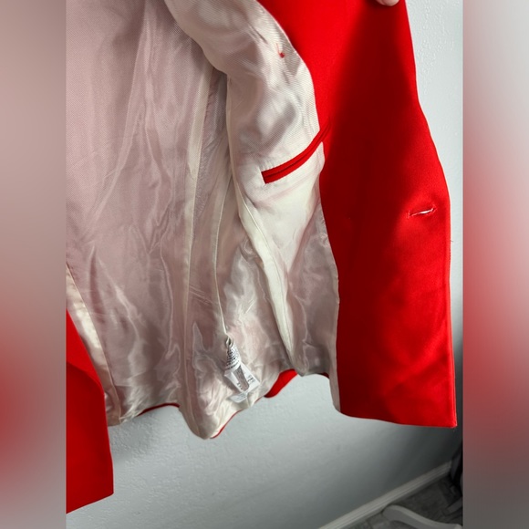 Zara Bright Red Orange Double Breasted Blazer - Picture 10 of 11